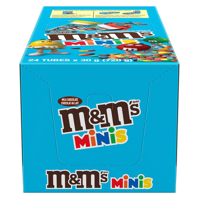 M&M’s Minis Milk Chocolate Candies Tubes, 24 × 30 g