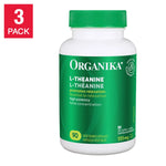 Organika L-Theanine 225 mg Vegetarian Capsules, 90-count, 3-pack