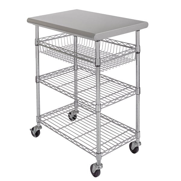 Seville Classics Stainless-Steel Kitchen Cart