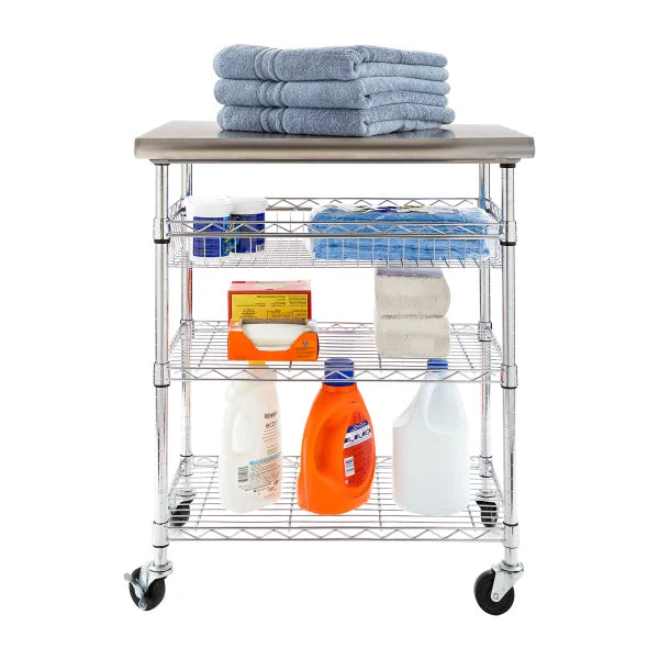 Seville Classics Stainless-Steel Kitchen Cart
