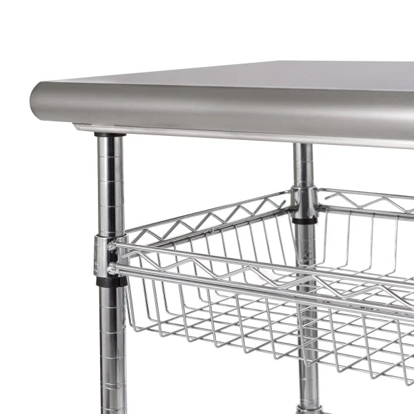 Seville Classics Stainless-Steel Kitchen Cart