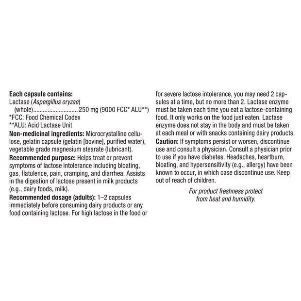 webber naturals Lactase Enzyme Extra Strength 140 Capsules, 2-pack