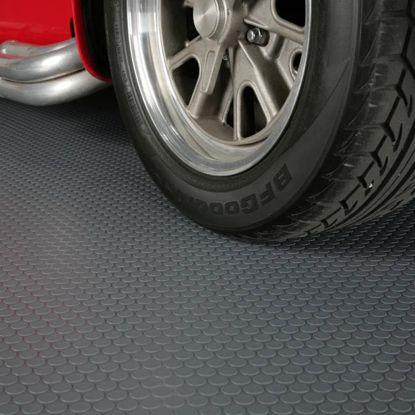 G-Floor Slate Grey Small Coin Tread Roll Out Flooring, 8.5 ft. × 24 ft.