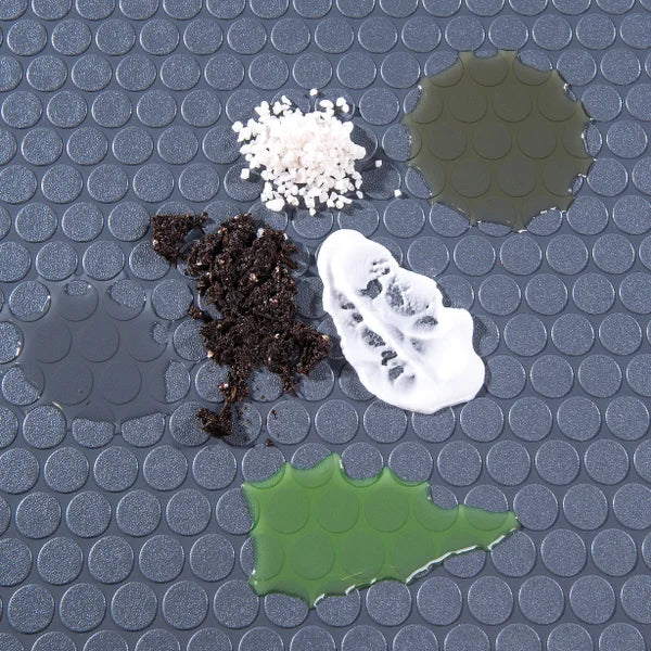 G-Floor Slate Grey Small Coin Tread Roll Out Flooring, 8.5 ft. × 24 ft.