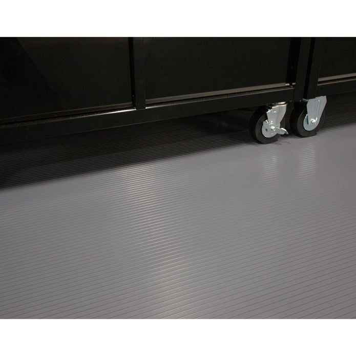 G-Floor Slate Grey Ribbed Tread Roll Out Flooring, 7.5 ft. × 17 ft.