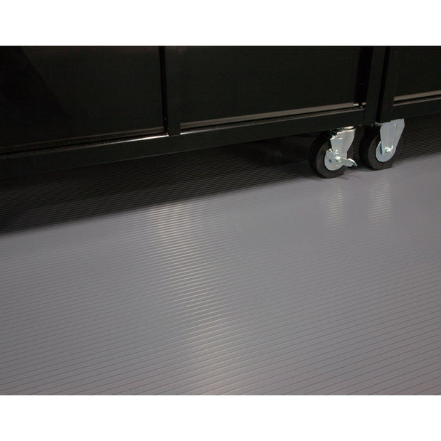 G-Floor Slate Grey Ribbed Tread Roll Out Flooring, 7.5 ft. × 17 ft.