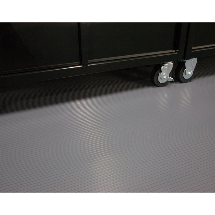 G-Floor Slate Grey Ribbed Tread Roll Out Flooring, 7.5 ft. × 17 ft.