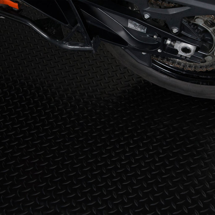 G-Floor Midnight Black Diamond Tread Roll Out Flooring, 5 ft. × 10 ft.