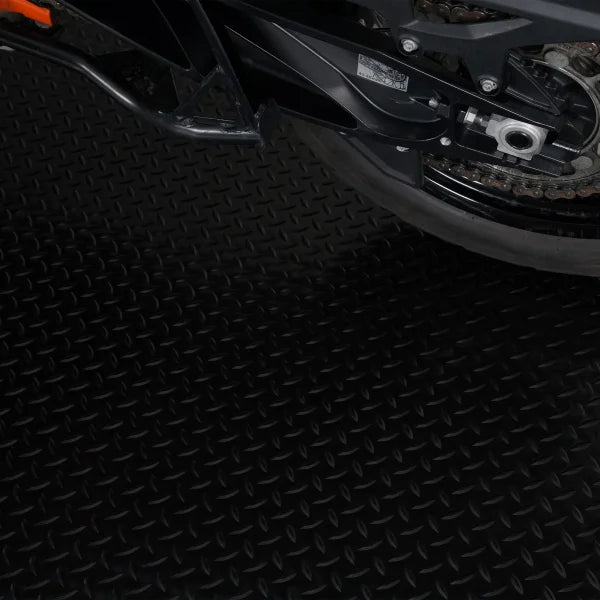G-Floor Midnight Black Diamond Tread Roll Out Flooring, 5 ft. × 10 ft.