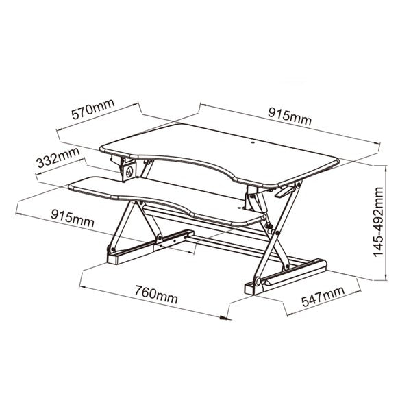 TygerClaw Black Sit-and-stand Adjustable Desk Riser