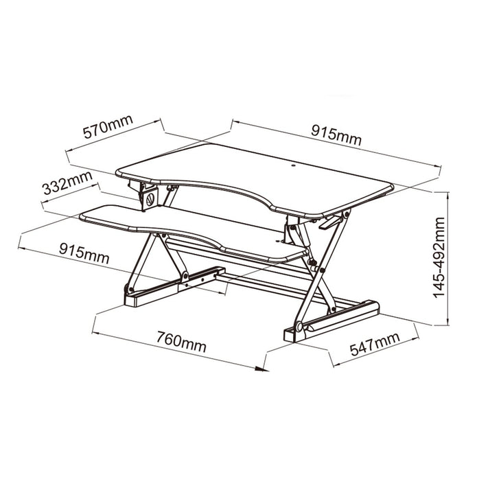 TygerClaw Black Sit-and-stand Adjustable Desk Riser