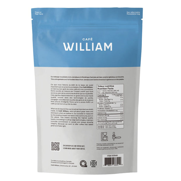 Café William Jamaican Blend Blue Mountain Blend Whole Bean Coffee, 2 x 800 g