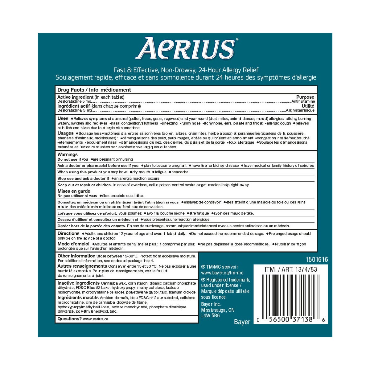 Aerius Allergy Relief, 130 Tablets