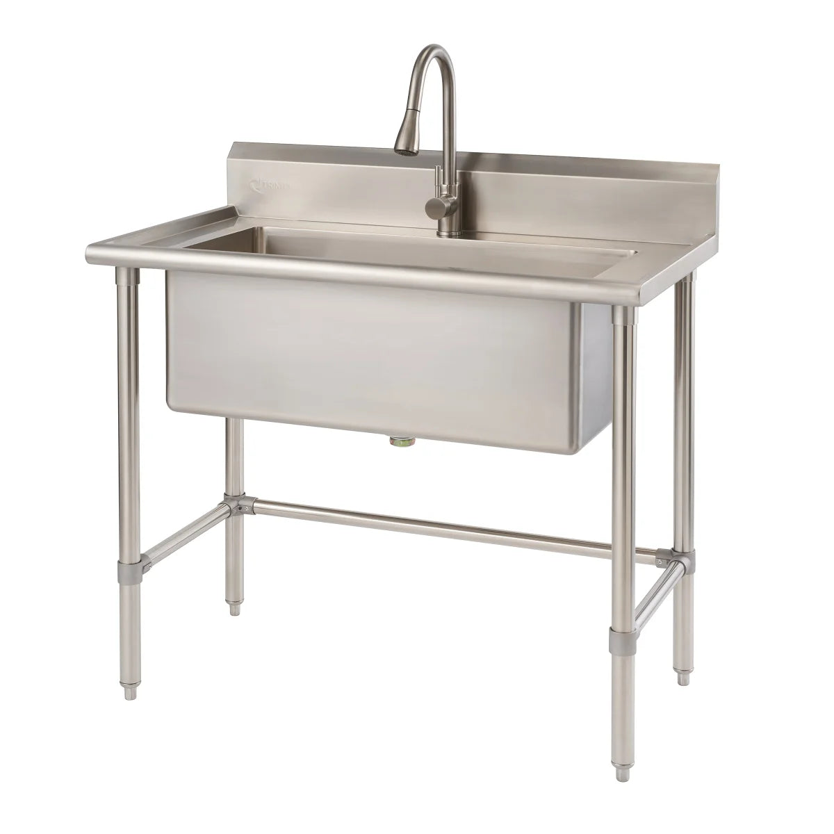 TRINITY 32 in. x 16 in. Stainless-steel Utility Sink with Pullout Faucet