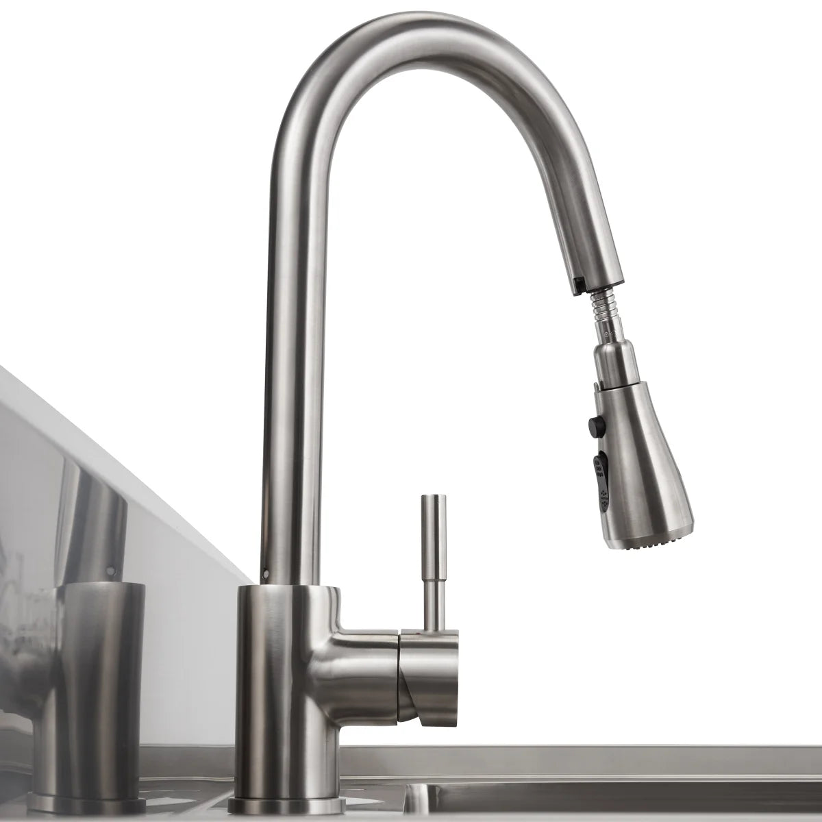 TRINITY 32 in. x 16 in. Stainless-steel Utility Sink with Pullout Faucet