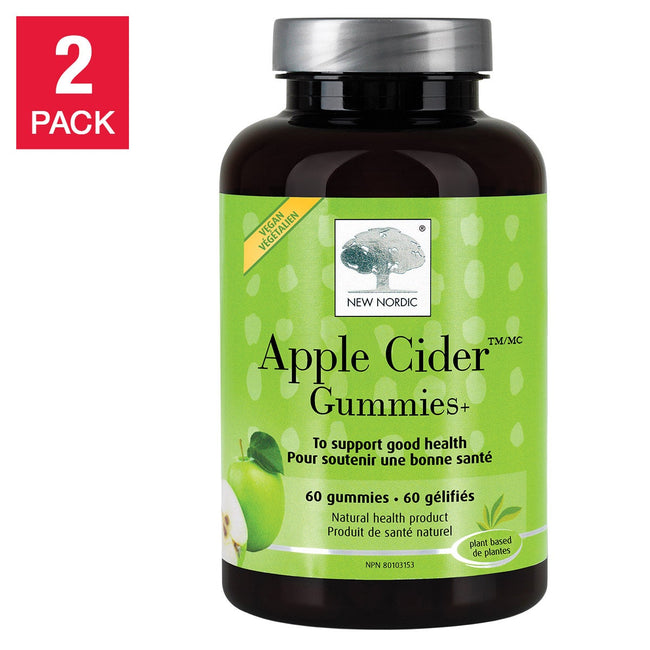 New Nordic Apple Cider Vegan Gummies, 2 x 60 Gummies