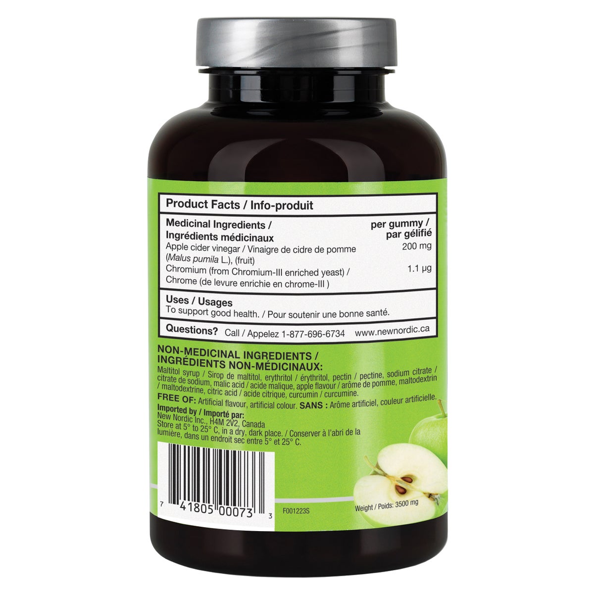 New Nordic Apple Cider Vegan Gummies, 2 x 60 Gummies