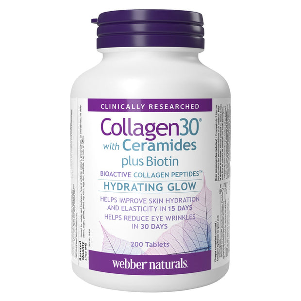 webber naturals Collagen30 with Ceramides plus Biotin, 200 Tablets