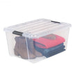 IRIS 45QT Clear Storage Bin with Buckles, 6-pack