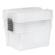 IRIS 45QT Clear Storage Bin with Buckles, 6-pack