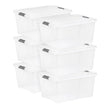 IRIS 45QT Clear Storage Bin with Buckles, 6-pack