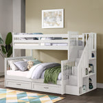 Vandalay Twin Over Double Bunk Bed with Universal Staircase