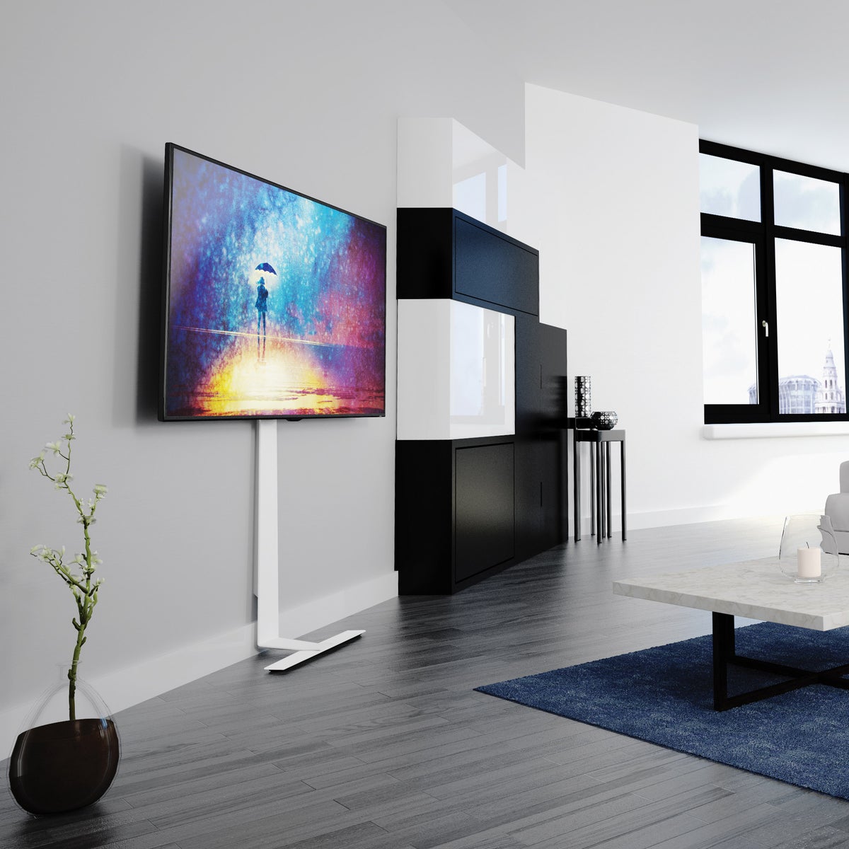 AVF Against the Wall TV Floor Stand for TVs up to 80