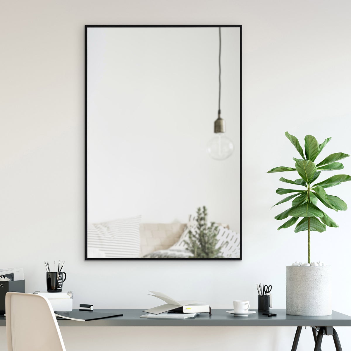 Parker Classic Rectangular Mirror with Black Iron Frame