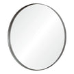 Maxwell Round Mirror with Antique Brushed Silver Finish