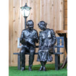 Old Couple on Bench with Street Lamp