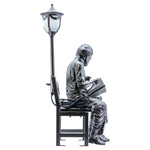 Old Couple on Bench with Street Lamp