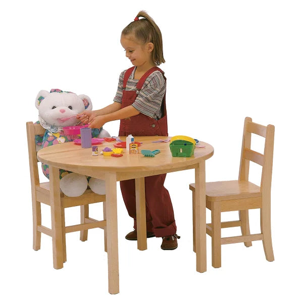 Poitras Solid Hardwood Round Table with 2 Chairs