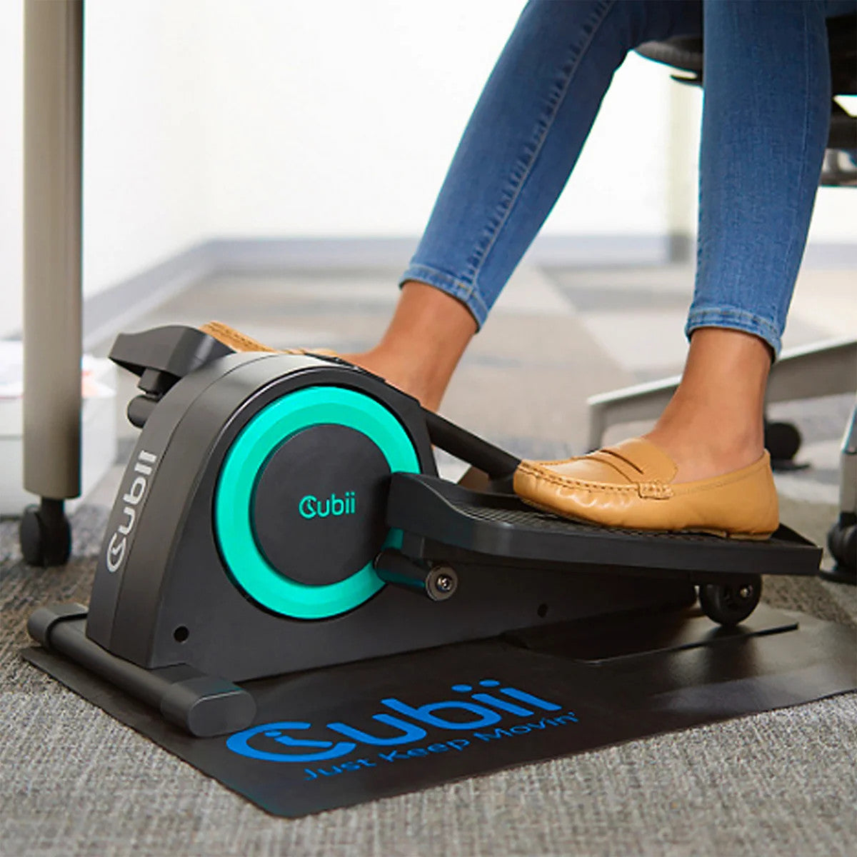 Cubii Jr. Compact Seated Elliptical with Built-in Display Monitor and Non-slip Mat