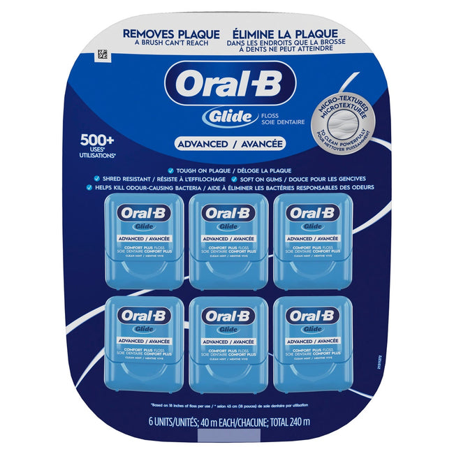 Oral-B Glide Advanced Multi-Protection Floss, 6 x 40 m