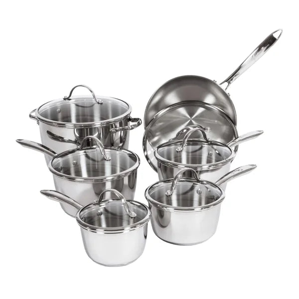 Lagostina Stainless Steel Cookware Set, 12-pieces