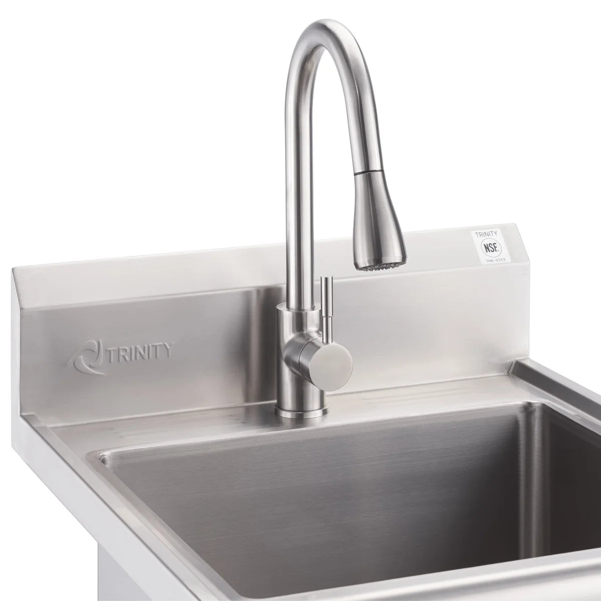 TRINITY Stainless Steel Utility Sink with Pull-out Faucet