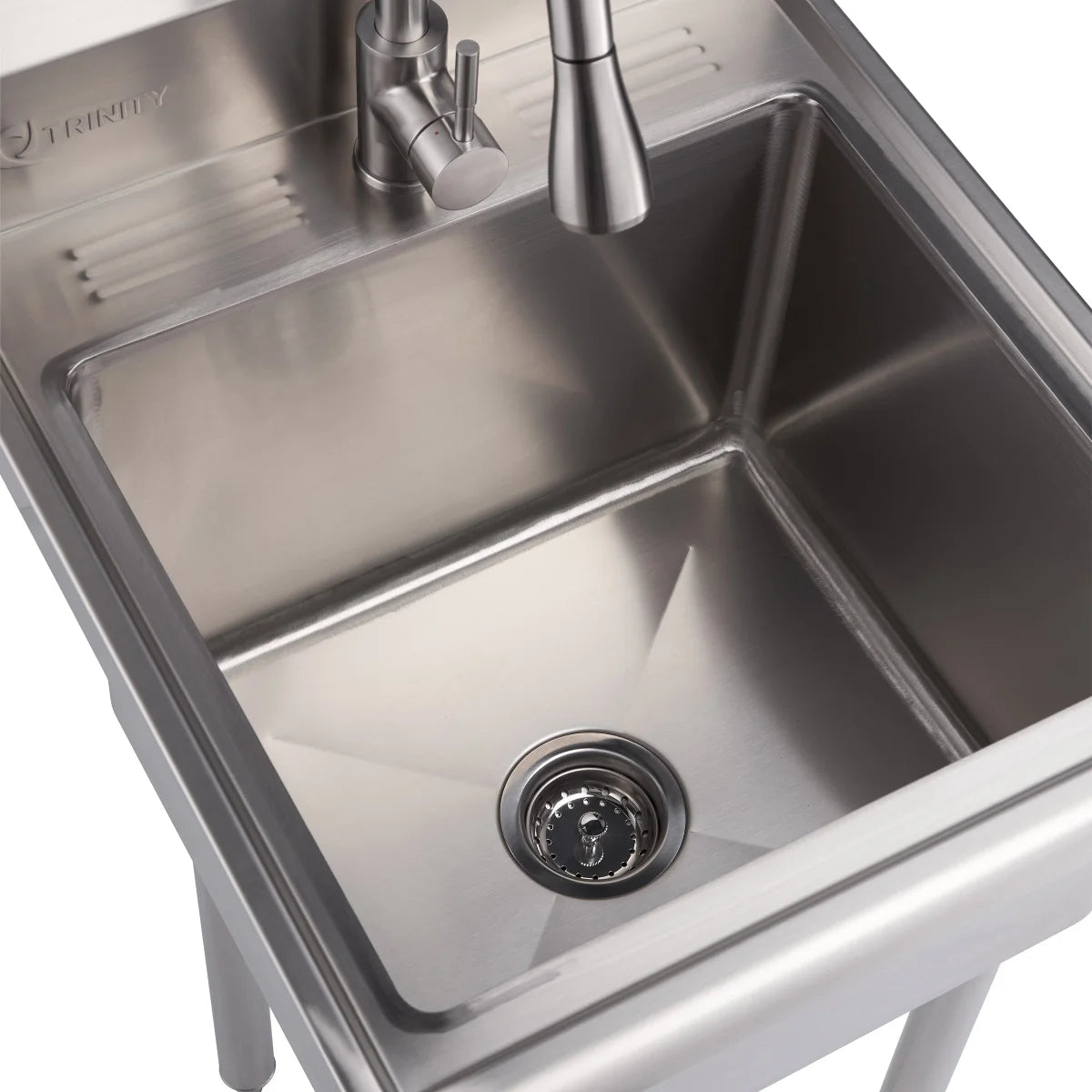 TRINITY Stainless Steel Utility Sink with Pull-out Faucet