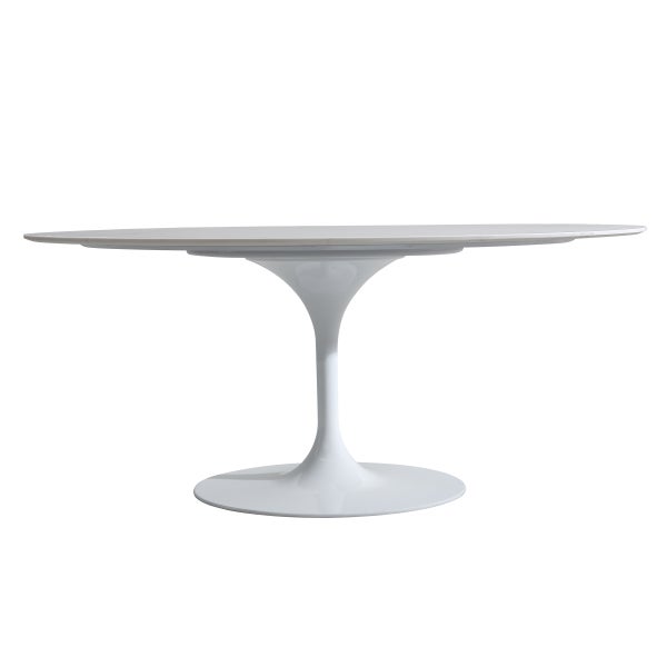 Orchid White Oval Solid Quartz Dining Table, 170 cm (67 in.)