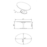 Orchid White Oval Solid Quartz Dining Table, 170 cm (67 in.)