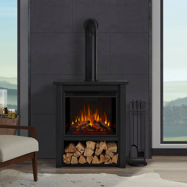 Real Flame Hollis Black Electric Fireplace
