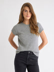 Wool-Blend Cap-Sleeve Crew-Neck Boxy Sweater