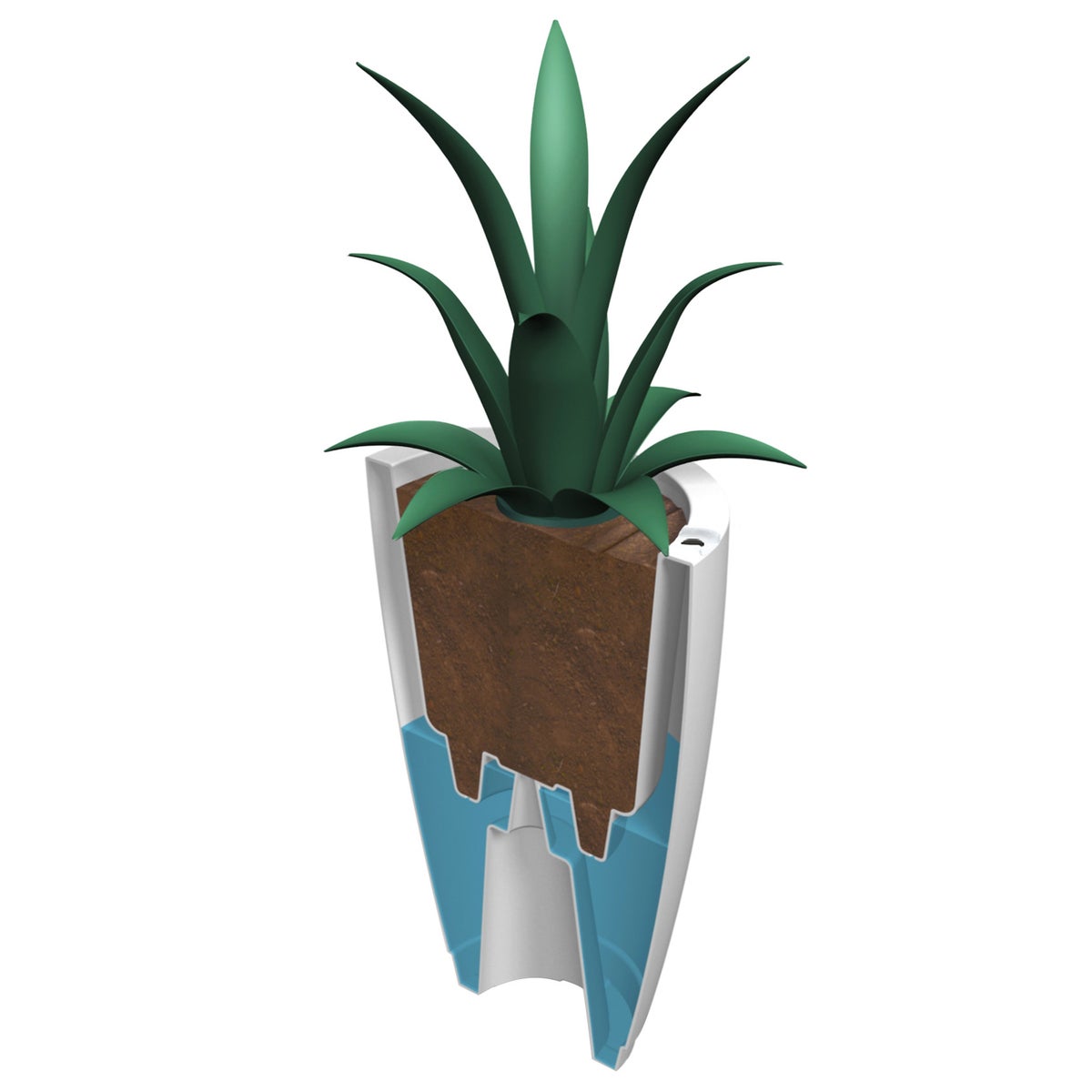 Caprio 26in Tall Self Watering Planter - Black