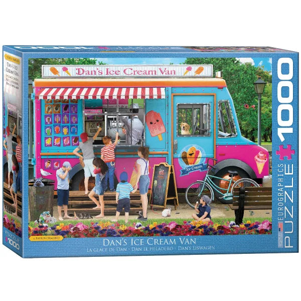 Eurographics 2 PK Puzzle Set Store Fronts Florist and Ice Cream Van 1000 pc