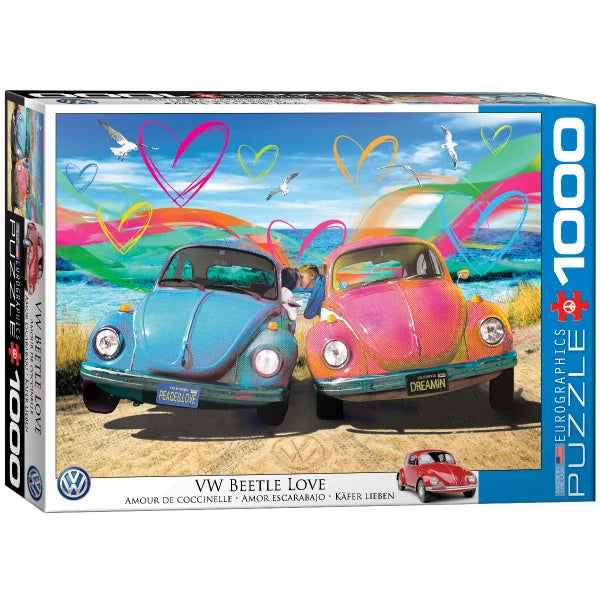Eurographics 2 PK Puzzle Set Volkswagen Collection Beetle Love and Funky Jam 1000 pc