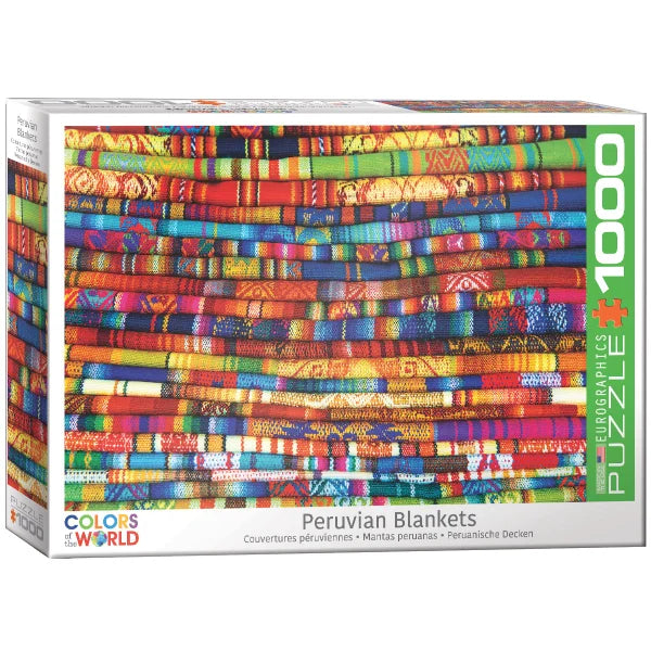 Eurographics 2 PK Puzzle Set Colors of the World Peruvian Blankets and Asian Lanterns 1000 pc