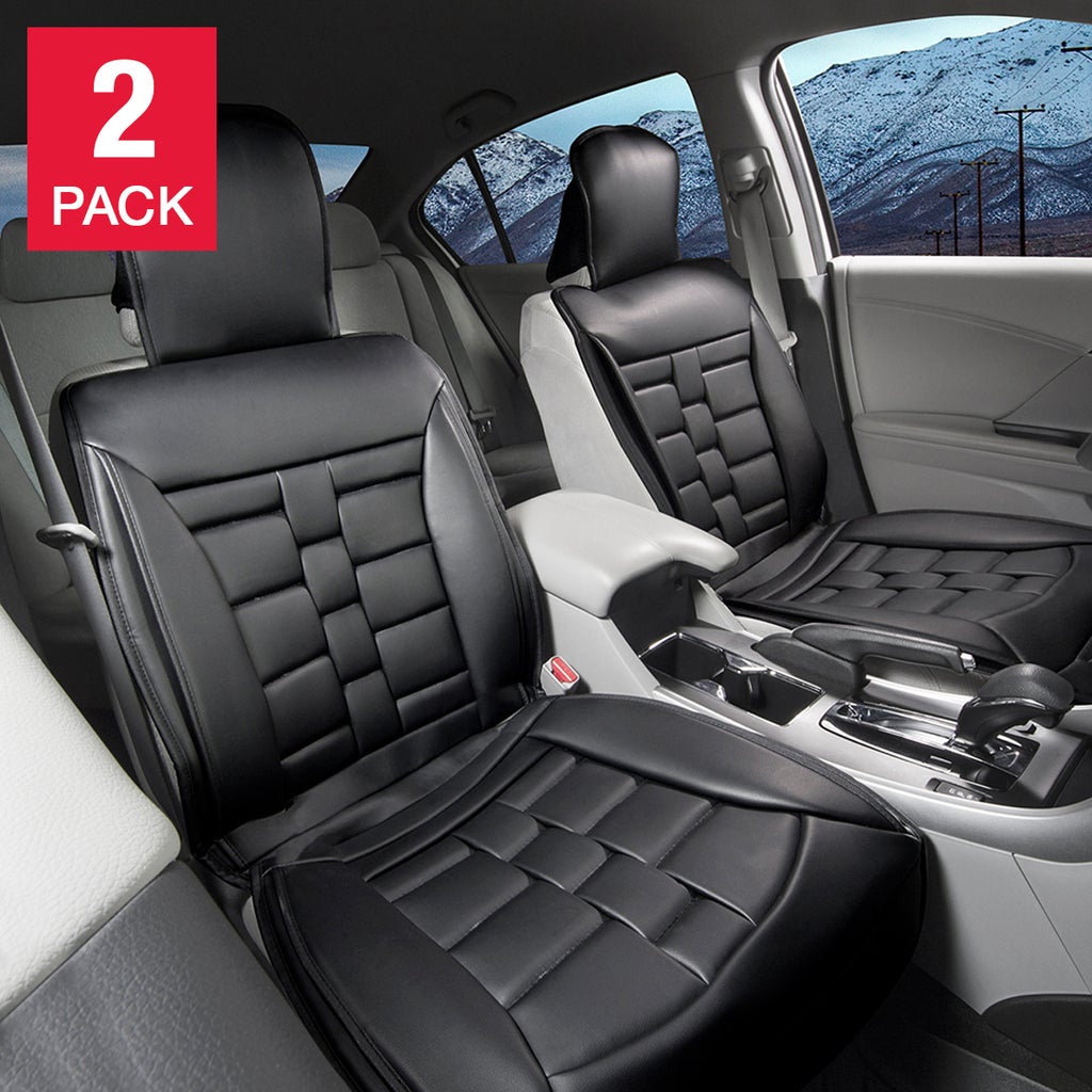 Alpena Black Padded Universal Fit Luxury Seat Cover, 2-pack