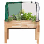Cedarcraft Self-watering Elevated Cedar Planter with Greenhouse and Cover