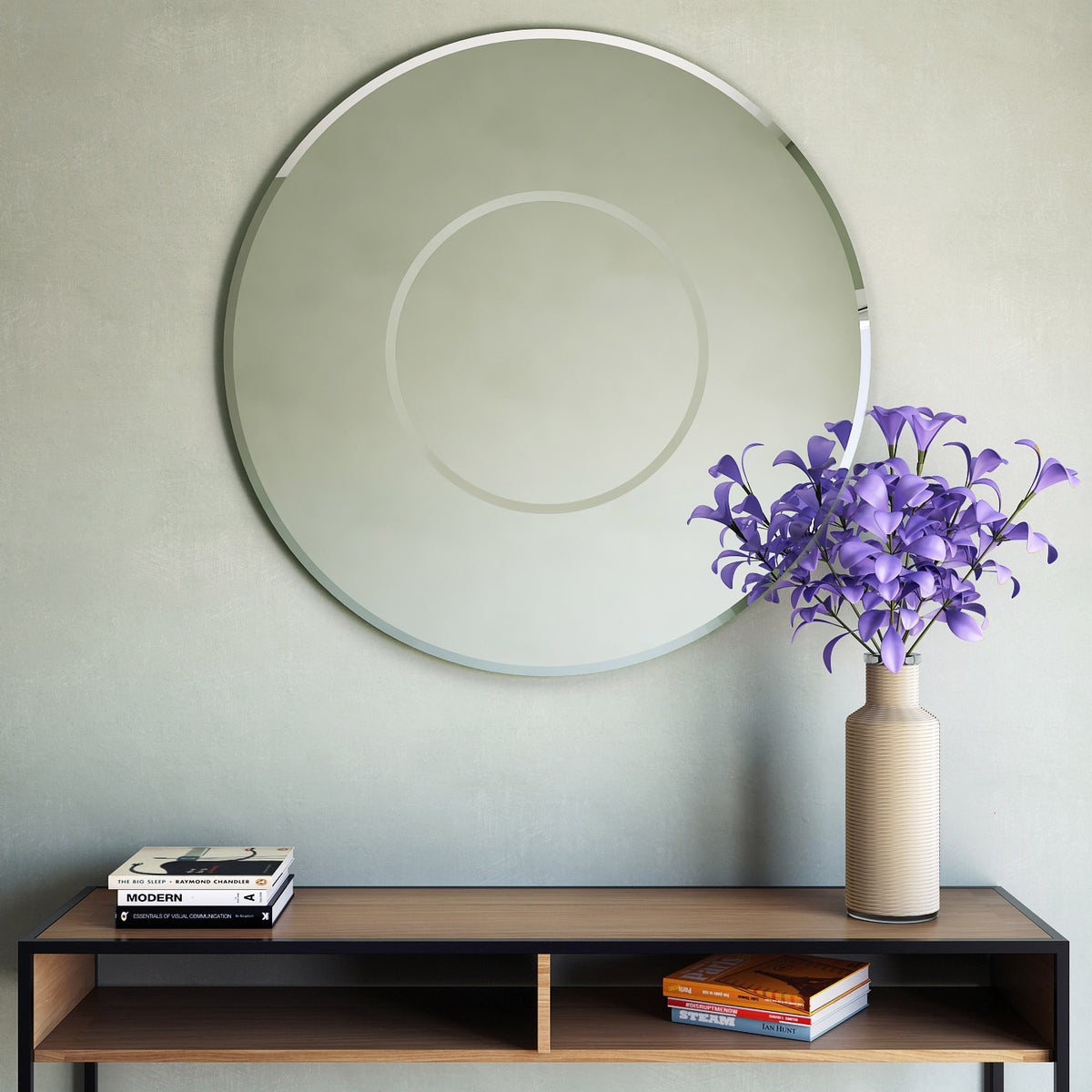 Appollo Oakley Modern Round Mirror, 91 cm (36 in.)