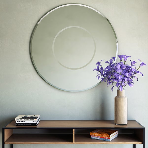 Appollo Oakley Modern Round Mirror, 91 cm (36 in.)