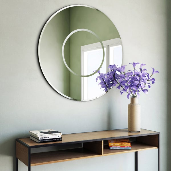 Appollo Oakley Modern Round Mirror, 91 cm (36 in.)